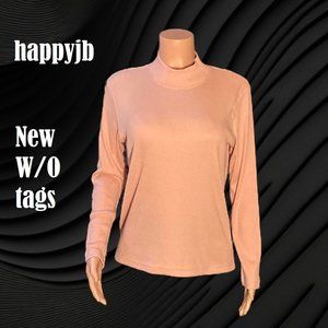 NWOT Hasting & Smith Vintage 80s 90s Top Long Sleeve Blouse Pink Size M Medium